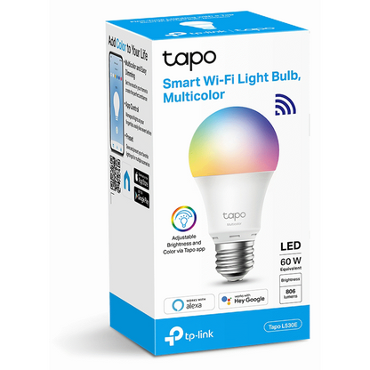 TP-Link Tapo L530E 9w Smart Wi-Fi Light Bulb, Multicolor, A60, E27