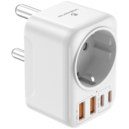 Volkano MultiVolt Series 2x USB-A + 2x USB-C adaptor SA Plug to multi travel socket 20Watt