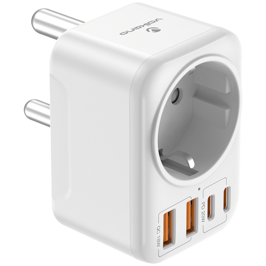 Volkano MultiVolt Series 2x USB-A + 2x USB-C adaptor SA Plug to multi travel socket 20Watt