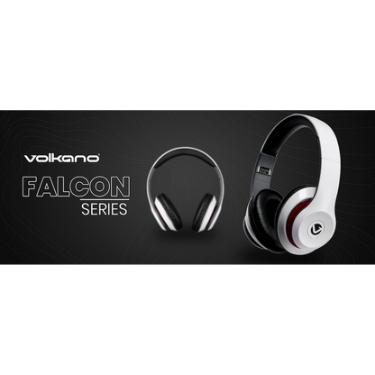 Volkano Falcon Series Headphones with Microphone - White