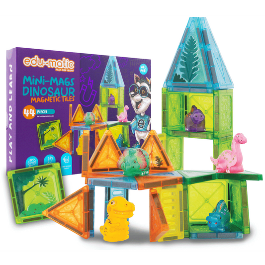 Edu-matic Mini-Mags 44pc Dinosaurs Magnetic Tiles