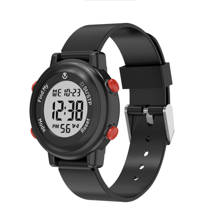 Volkano Kids Digital Watch with Apple Find My - 3ATM Waterproof (Anti-Lost) - Black