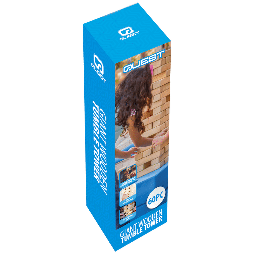 Quest Giant Wooden Tumble Tower (60 Pc) - Natural