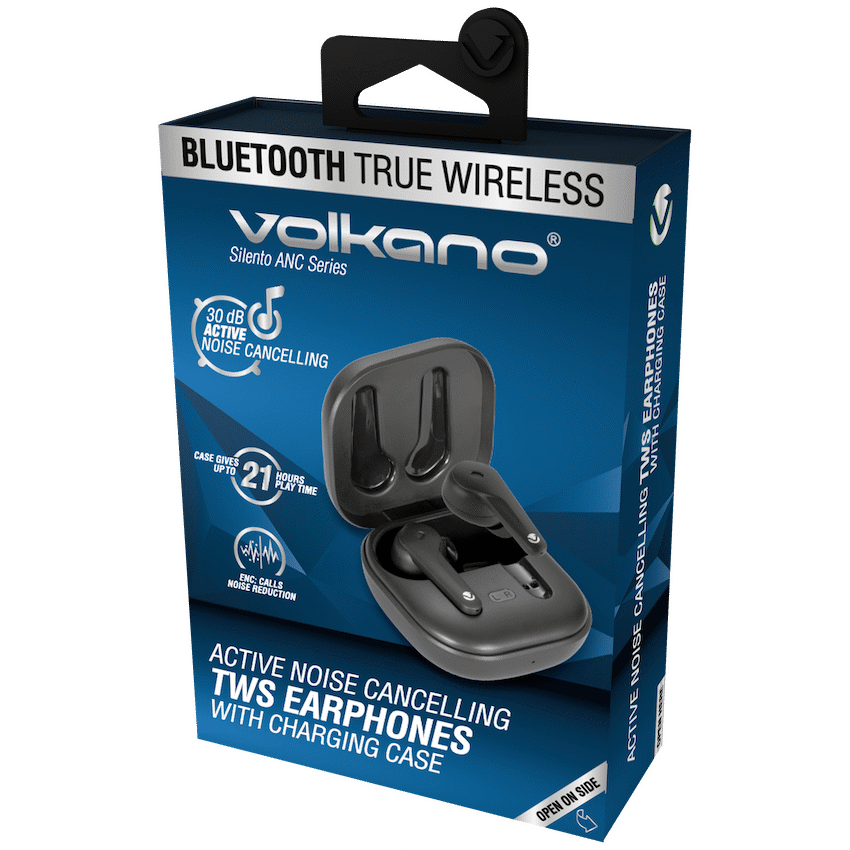 Volkano Silento ANC Series True Wireless + Charging Case - Black