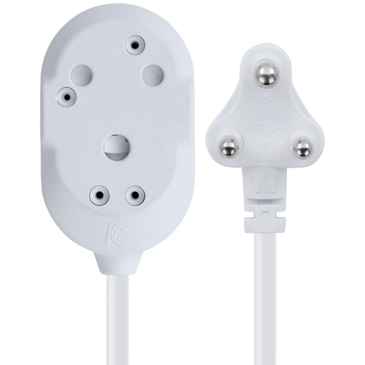 SWITCHED LIGHT DUTY Back To Back(BTB) EXTENSION LEADS 3M - WT