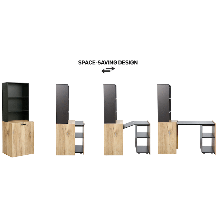 Adaptive Desk, With  Bookshelf