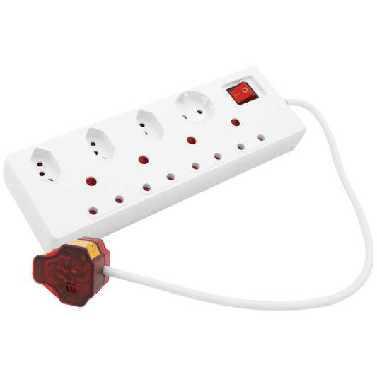 Ellies 8-Way High Surge Multiplug 0.5m - WT
