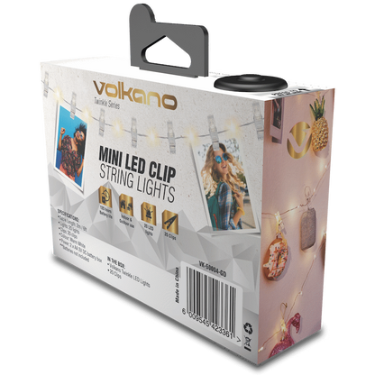 Volkano Twinkle Series Photo Clips with LED Lights - Gold