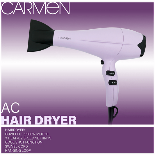 Carmen Colours 2200w AC Hair Dryer
