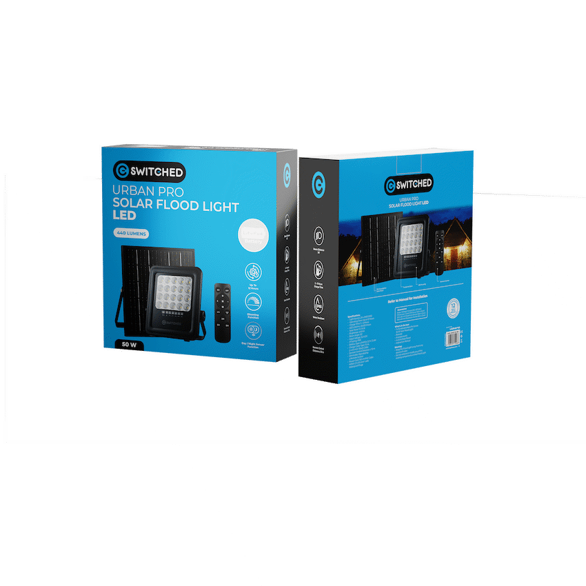 Switched Urban Pro Series - 50w Solar Floodlight with Remote