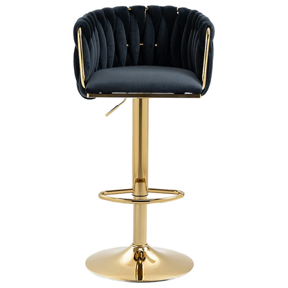 Everfurn Princeton Bar Stool - Gold and Black