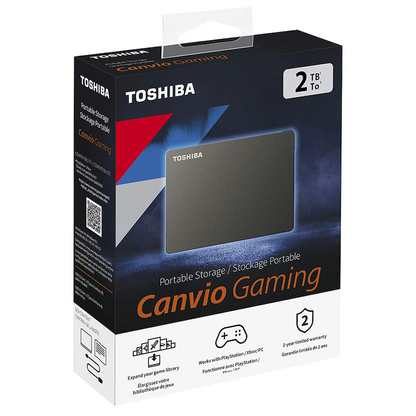 Toshiba Canvio Gaming 2TB 2.5" USB 3.2 Dark Grey Metallic