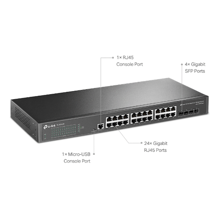 TP-Link TL-SG3428JetStream 24-Port Gigabit L2+ Managed Switch with 4 SFP Slots