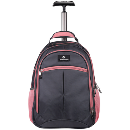 Volkano Orthopaedic Trolley Backpack 27L - Dark Grey/Pink