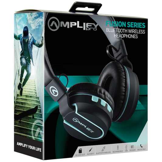 Amplify Fusion Series Bluetooth Headphone - Black/Blue