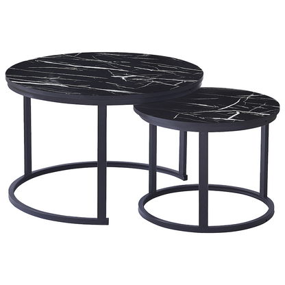 Everfurn Indus Nesting Coffee Table Black 2 Piece
