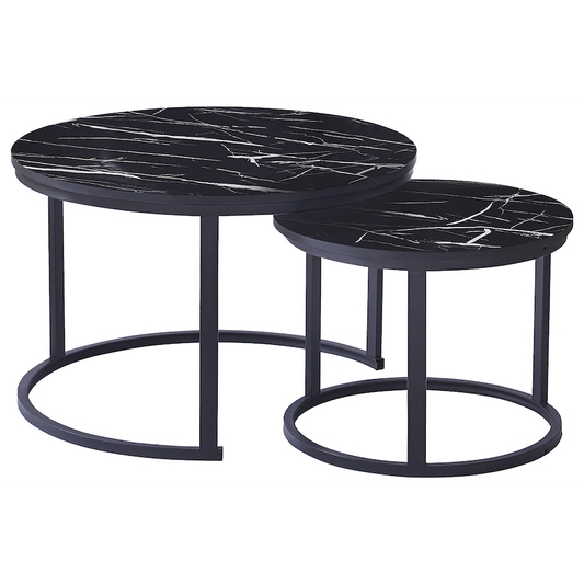 Everfurn Indus Nesting Coffee Table Black 2 Piece