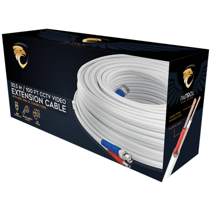 Patrol 30m Video and Power Extension Cable - White