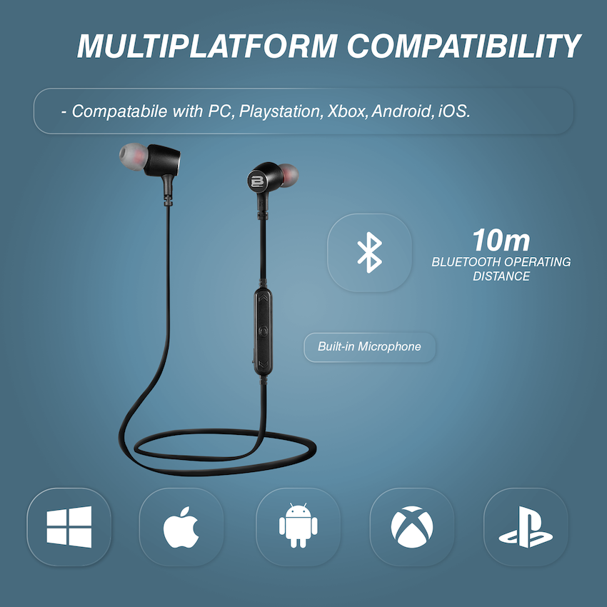 Bounce Tango Bluetooth Earphones - Black/Gunmetal