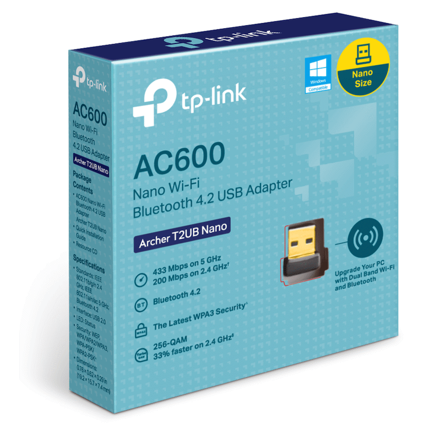 TP-Link Archer T2UB Nano AC600 Nano Bluetooth Wireless USB Adapter