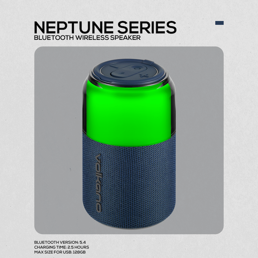 Volkano Neptune Bluetooth Wireless Speaker - Blue