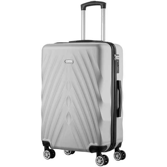 Travelwize Terra ABS 77cm 4-Wheel Spinner Luggage - Silver