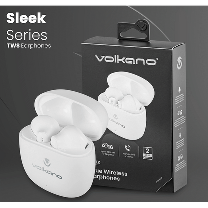 Volkano Sleek Series TWS Earphones - White