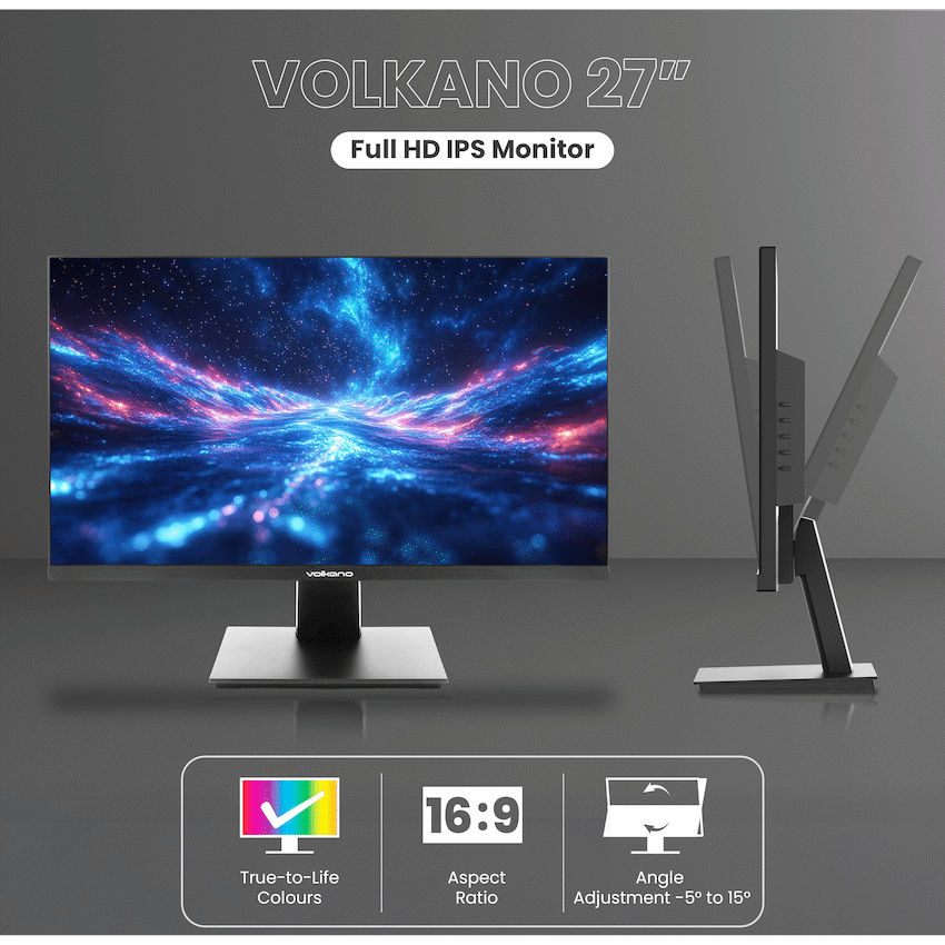 Volkano 27-inch Full HD IPS Monitor with HDMI/VGA, 100 Hz