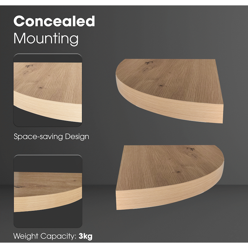 Everfurn Arched Floating Corner Wall Shelf