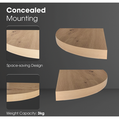 Everfurn Arched Floating Corner Wall Shelf
