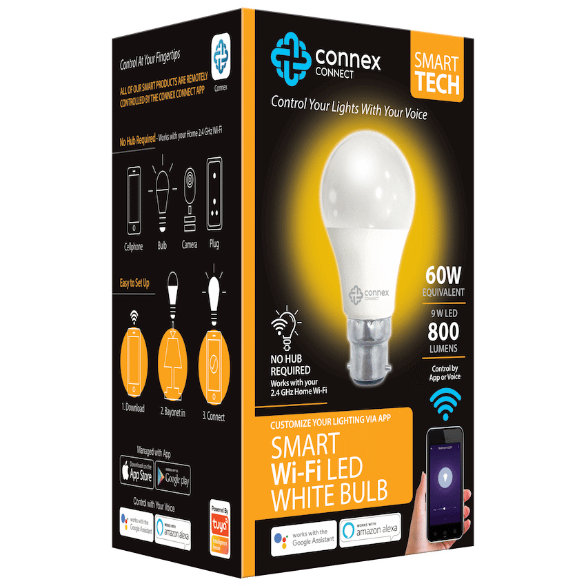 Smart Wi-Fi Bulb 9w LED Warm White Bayonet