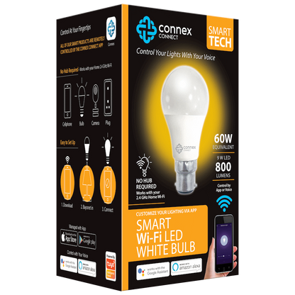 Smart Wi-Fi Bulb 9w LED Warm White Bayonet