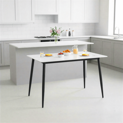 Everfurn Theo Dining Table, Sintered Stone Top - White