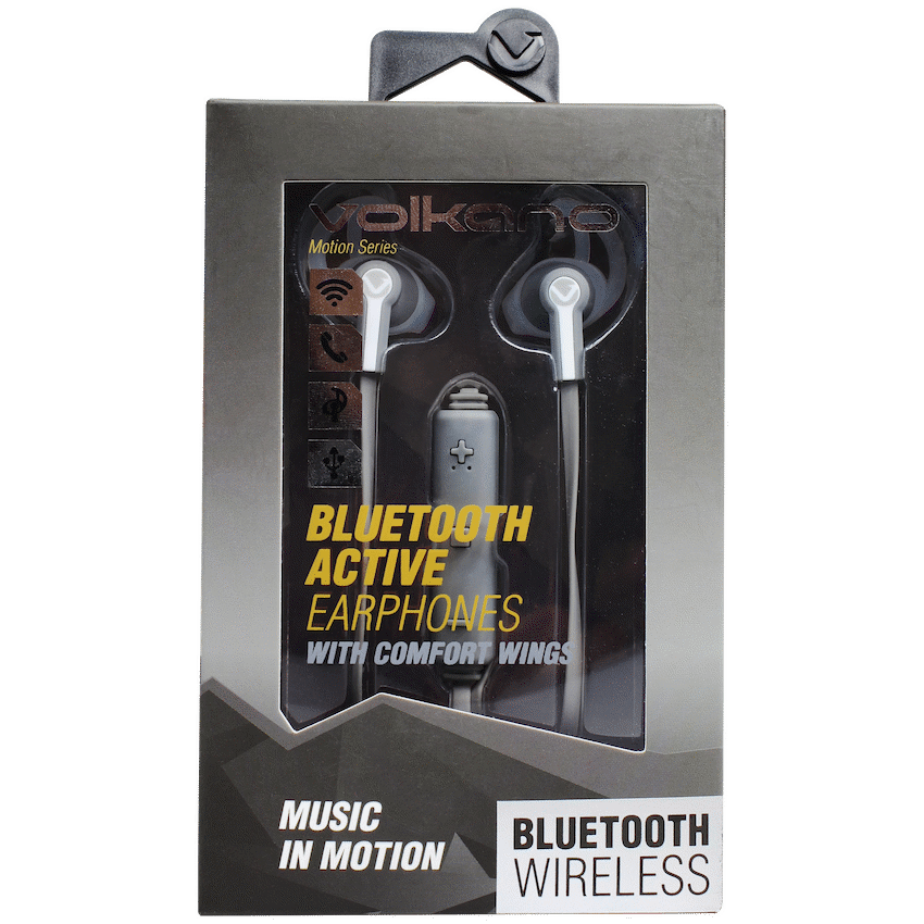 Volkano Motion Bluetooth Earphones Grey/White