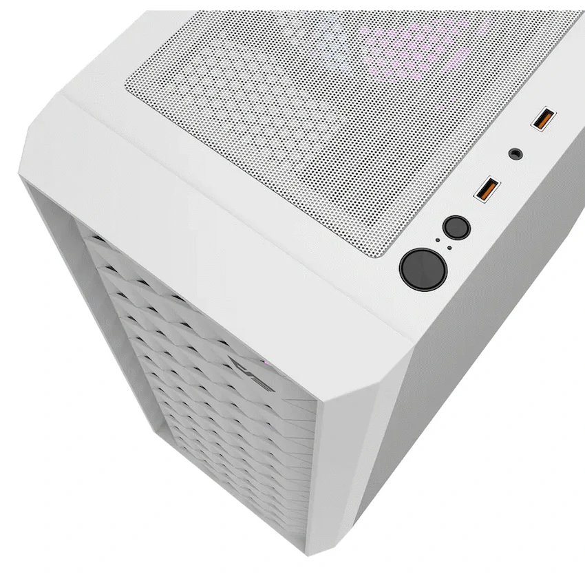 darkFlash Computer Case DK351 - White (with 4 ARGB Fans)