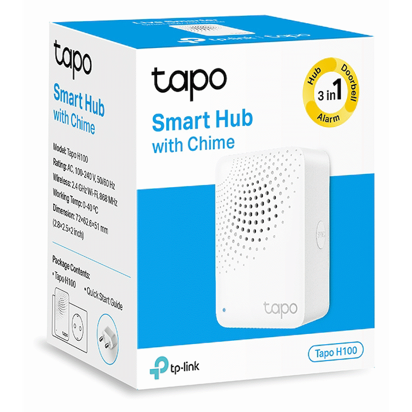 TP-Link Tapo H100 Smart Wi-Fi 868mhz Hub with Chime