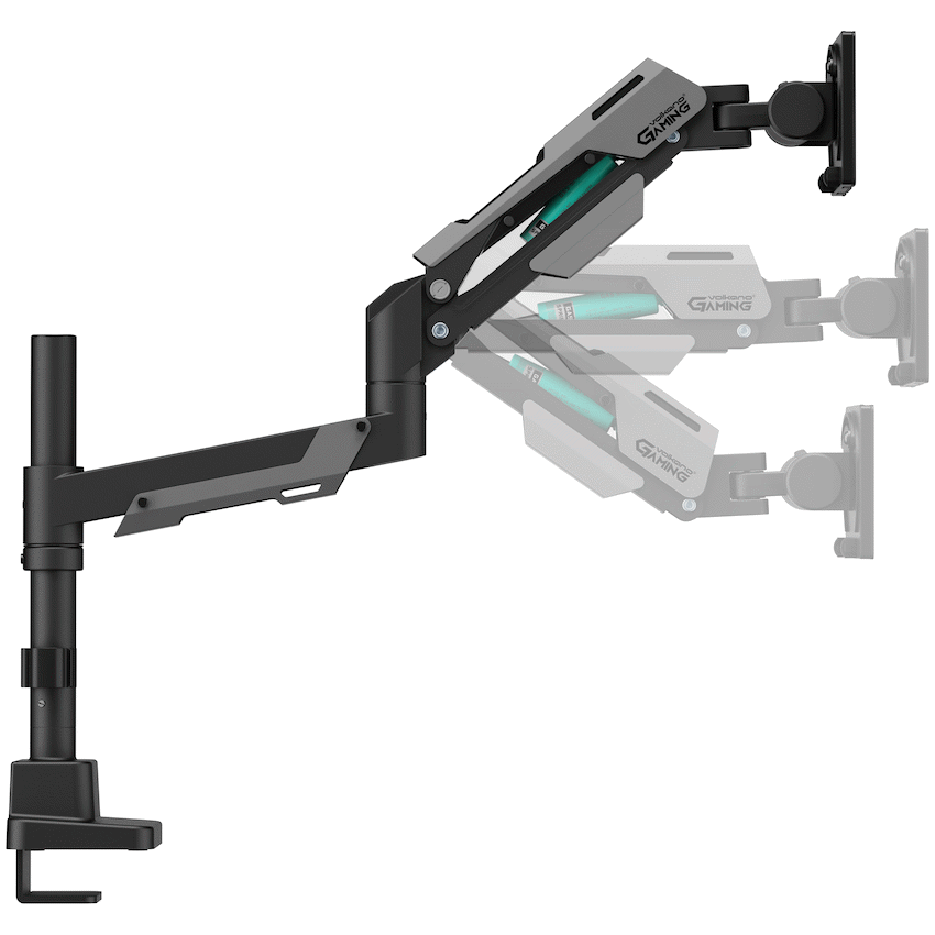 Volkano Gaming Rogue Series - Single Arm Gas Spring Full Motion Monitor Mount