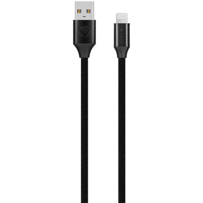 Volkano Weave Series Fabric Braided MFI Lightning Cable 12w 3m - Black