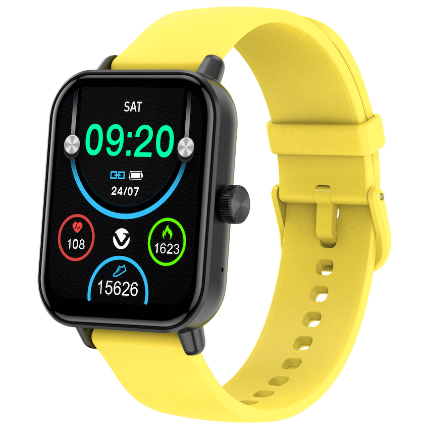 Volkano Chroma Series Smartwatch with Yellow Strap