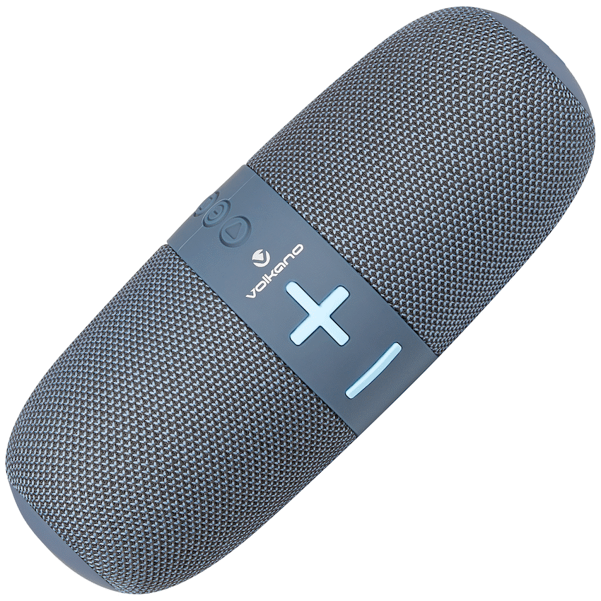 Volkano Flow Series Portable Bluetooth Speaker - Blue with Blue Buttons