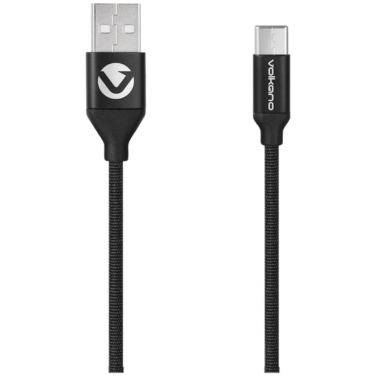 Volkano Weave Series Fabric Braided Micro USB Cable 1.2m - Black