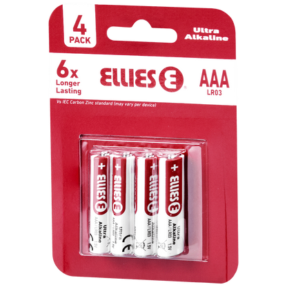 Ellies Ultra Series - Alkaline Batteries AAA 4 Pack -WT