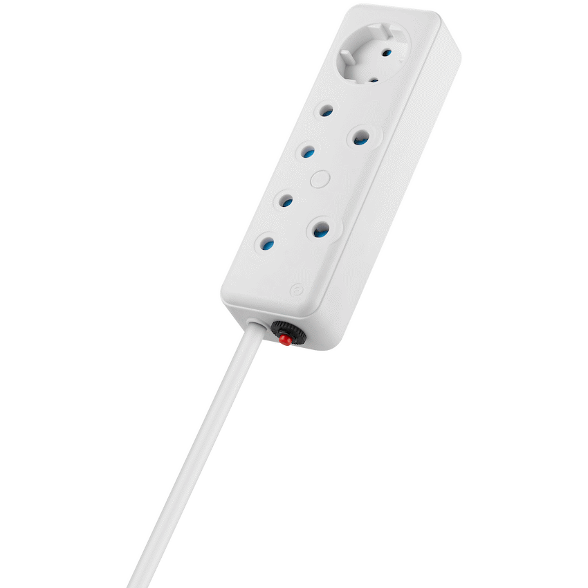 SWITCHED 3 Way Multiplug - White