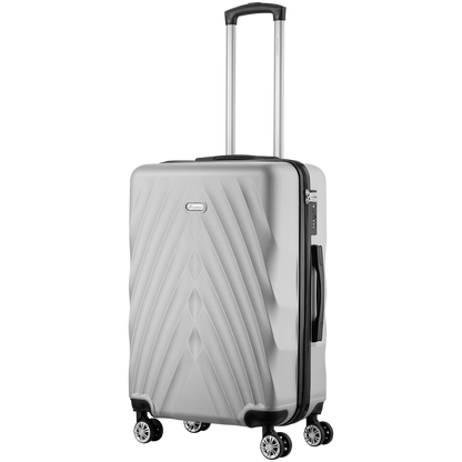 Travelwize Terra ABS 67cm 4-Wheel Spinner Luggage - Silver