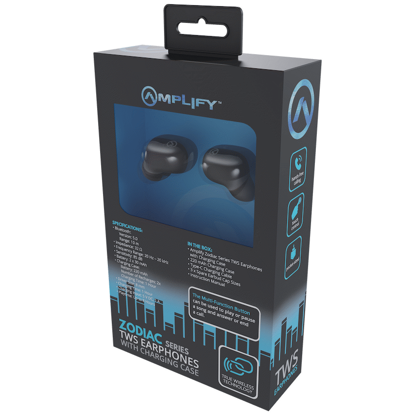 Amplify Zodiac Series TWS Earphones with Charging Case - Black