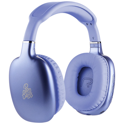 Pro Bass Retro Bluetooth Wireless Headphone with PU Case - Purple
