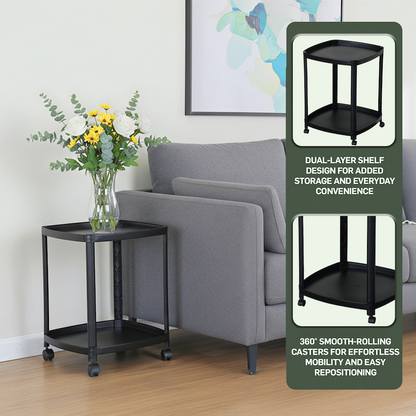 Everfurn Tay Side Table with Casters - Black