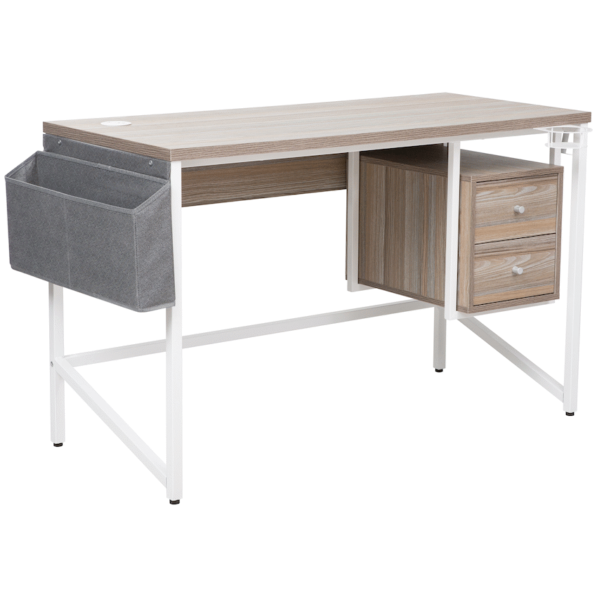 Everfurn Premium Baquil Smart Desk, 2 x 3.1 USB Ports