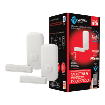Smart Wi-Fi Door Window Sensor Rechargeable Twin Pack