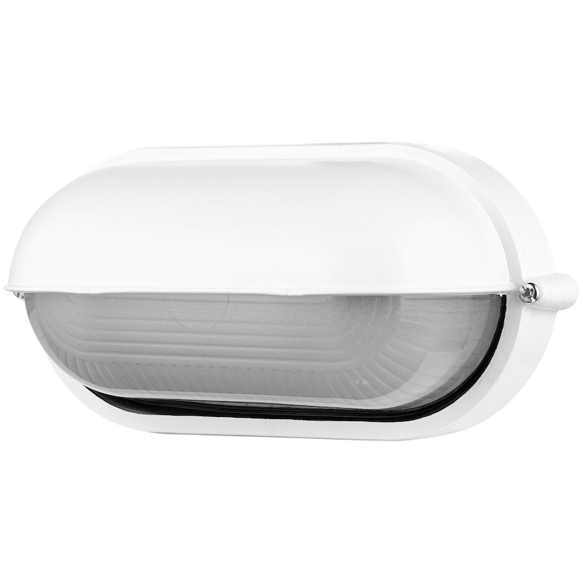 Ellies Arc Series - AC Oval Bulkhead - Aluminium  + Glass - E27 Base -WT
